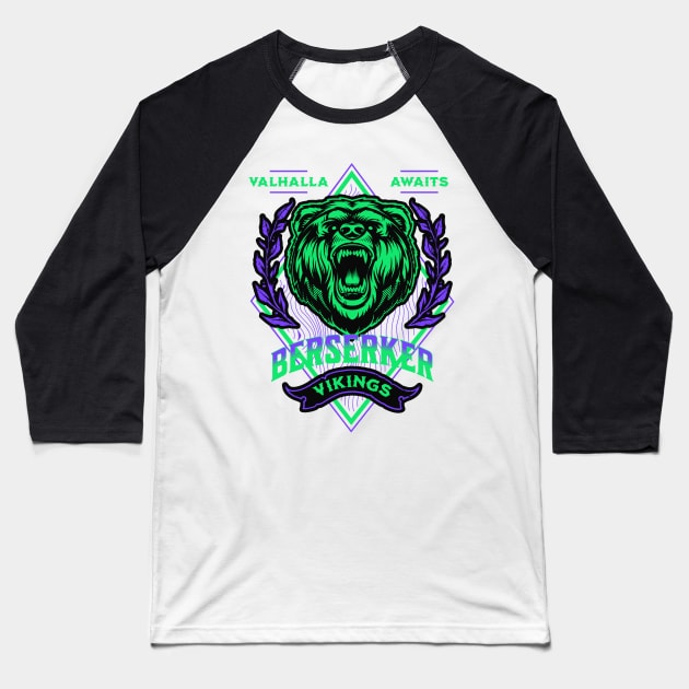 Vikings Berserker Warrior Baseball T-Shirt by Scar